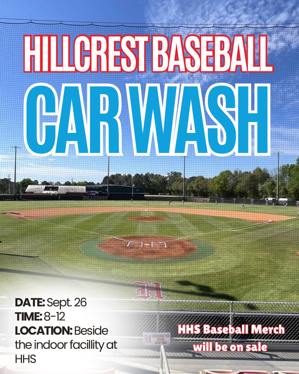 Baseball_Pats's tweet photo. TODAY!!! Come support our guys and let us clean you up. Pick up some Hillcrest gear while you wait. https://t.co/DtL9CftmqI