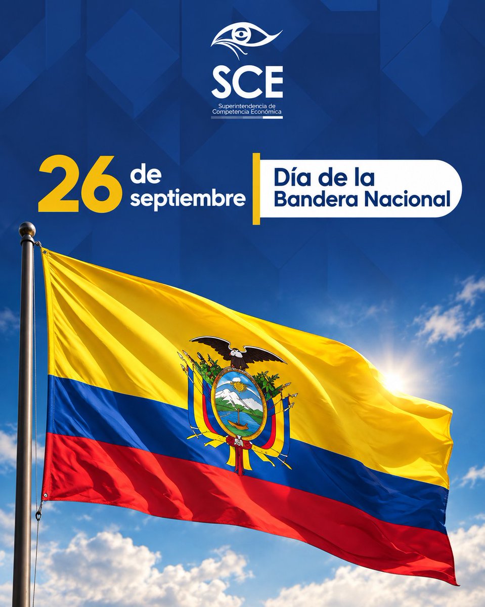 Competencia_Ec's tweet photo. Nuestros colores cuentan la historia de un pueblo que avanza con orgullo, esfuerzo y esperanza. 🇪🇨

En el Día de la Bandera Nacional, honramos el símbolo que representa nuestra identidad y el amor por el Ecuador.

#DíaDeLaBanderaNacional https://t.co/OWHVyweODb