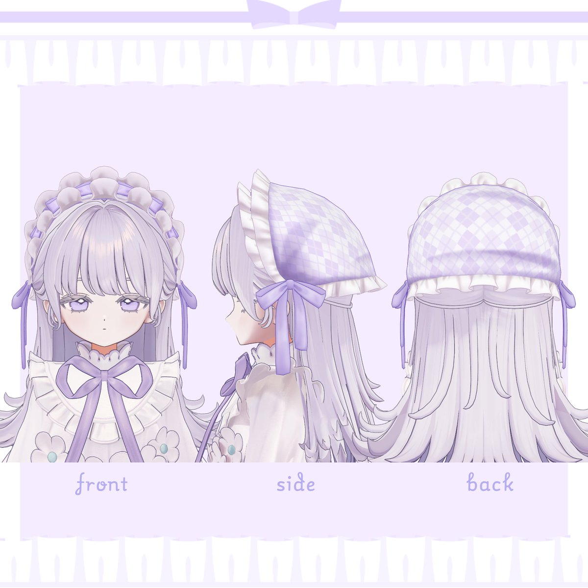 chamm_vrc's tweet photo. 🤍お知らせ🤍

バブーシュカ×ボンネットをイメージした
『りぼんりぼんバブーシュカ』
無料配布開始いたしました❣

29アバターに対応しており、たくさんのシェイプキーでだれにでも着せられます💞
DLのついでに、よければBOOTHの概要欄にあるアンケートにもご回答お願いします！✨ https://t.co/O3YNpP4IZw