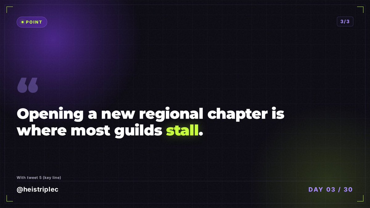 heistriplec's tweet photo. 3️⃣ Measure week one on:
→ New members who complete onboarding
→ Attendance at first event
→ Messages from actual regionals

📍Checklist > vibes.

(Vanity invites without activity = false start).
Either you are a gaming guild, Defi, Prediction market or builders community. Have an activity ongoing

If you're opening Africa or APAC chapters and want a copy of how I'd run week one for your project — DM me.