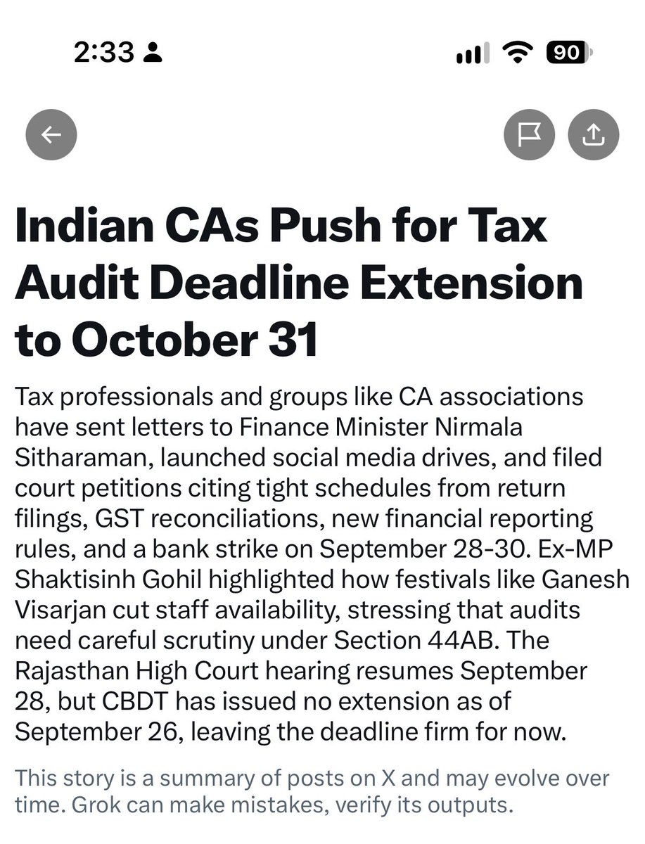 harsh4445's tweet photo. 🚨 WE ARE TRENDING—LET’S TAKE IT TO THE TOP!

Appeal to all CAs, tax professionals &amp; taxpayers: Please Tweet and Retweet in maximum numbers. Let our genuine request reach @FinMinIndia &amp; @IncomeTaxIndia.

#ExtendTaxAuditDueDate https://t.co/GLE329eRIJ