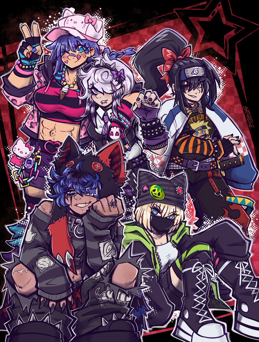 HNDRAction's tweet photo. ART FILL 🍉✨

This fantastic piece was requested by Anon, who wanted art of 2LDA scene kid AU !! Filled by BATNOISE!

Find BATNOISE:
TWT: @batnoise
BSKY: @/batnoise.com
TUMBLR: @/batnoise https://t.co/ZdrTimHZqN