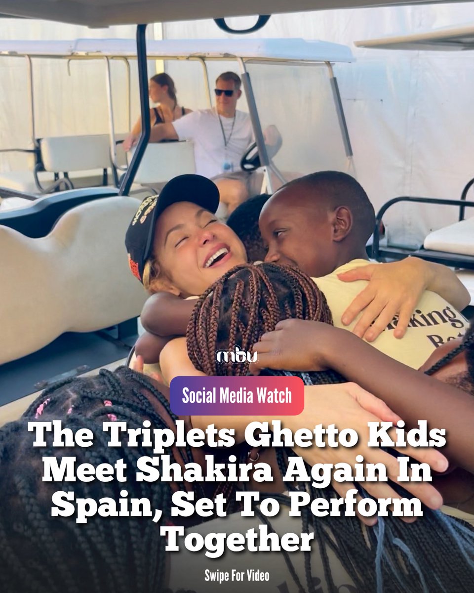 MBU's tweet photo. Together again 😍

@ghettokidstfug to perform with @shakira in Spain, fulfilling a promise she made to them earlier this year 😍🖤 https://t.co/dn85ZcXNkg