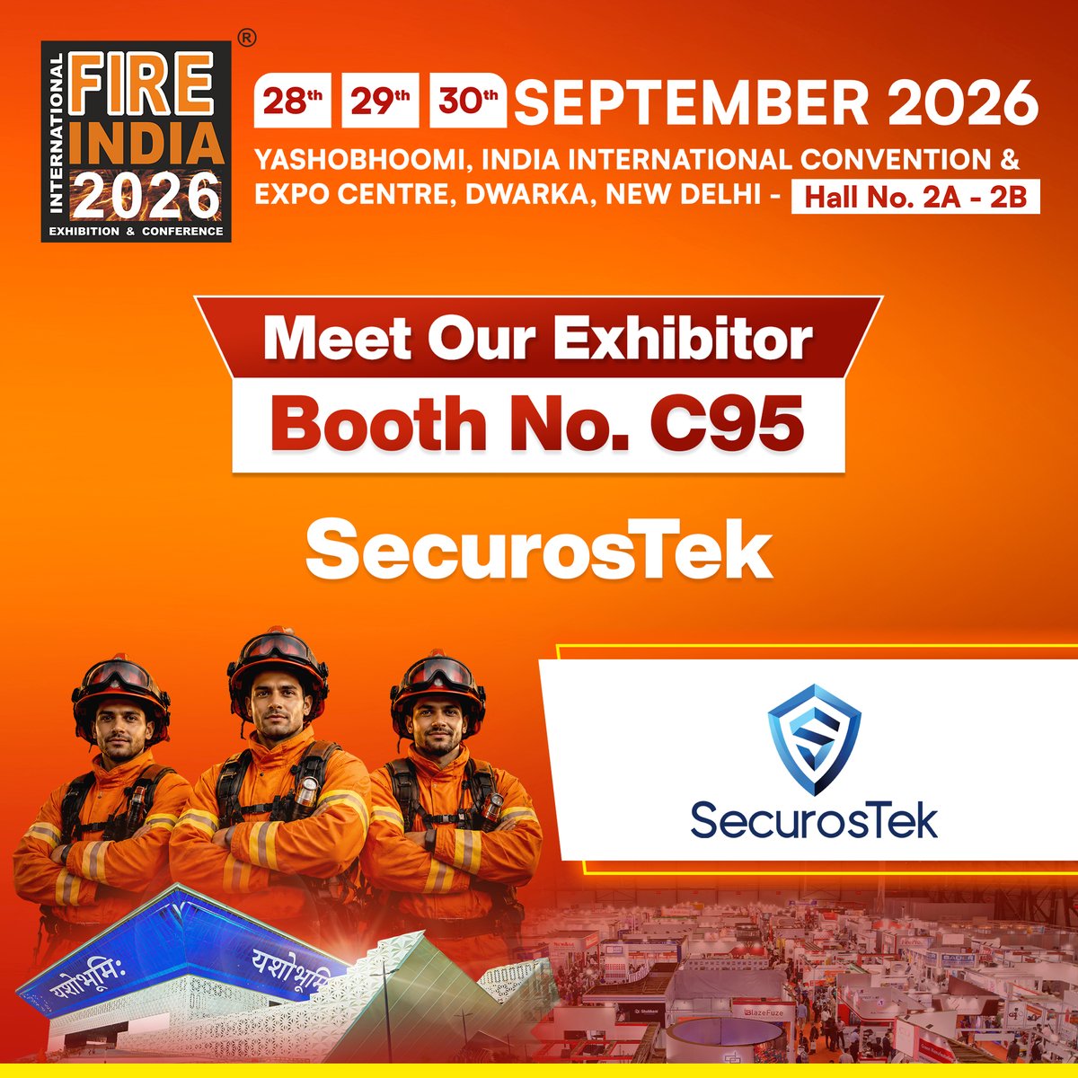 FireIndia's tweet photo. We're pleased to announce that "SecurosTeK" will be exhibiting at Fire India 2026 – South Asia's largest &amp; oldest platform for the fire, safety solution providers industry.

Visit them at Stall No C95.

Register To Visit- https://t.co/vrv8DudGfU https://t.co/W9qfp0r57I