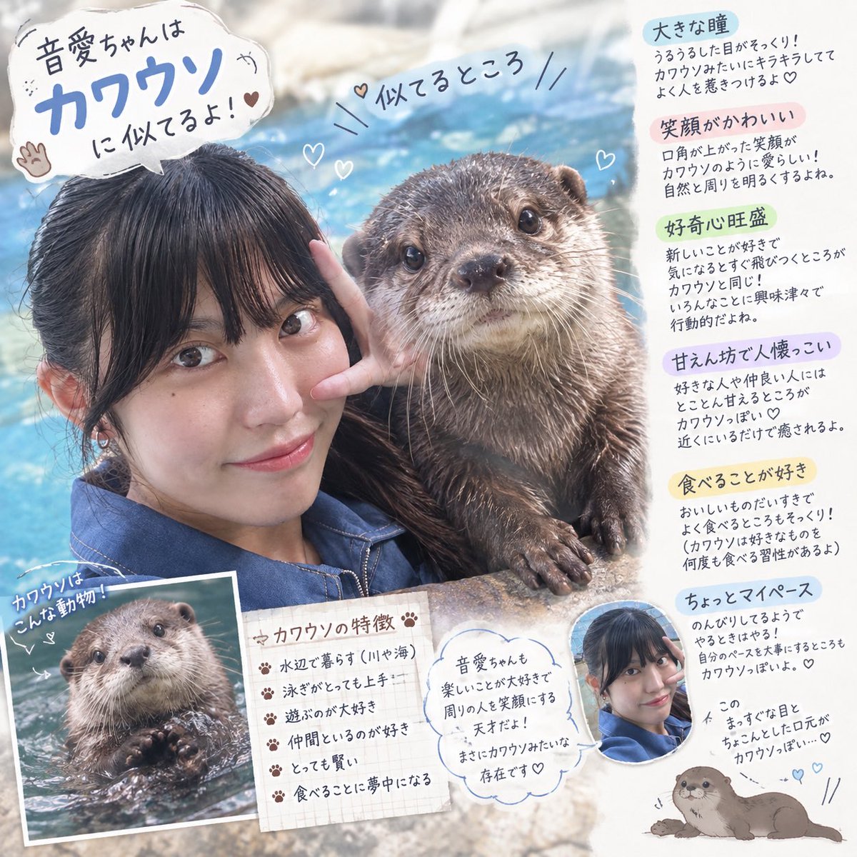 otoa090415's tweet photo. チャッピーに聞いてみた
私を動物に例えると何かを!!!
これまだやってない方やってみて💞
私はカワウソだったよ🦦
  #sjk  #fyp  #おすすめ https://t.co/ei2nZJh1ru