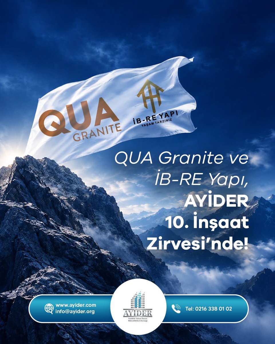 ayider_tr's tweet photo. QUA Granite ve İB-RE Yapı, AYİDER 10. İnşaat Zirvesi’nde!

İnşaat sektörünün liderlerini, üreticilerini ve tedarikçilerini bir araya getiren AYİDER 10. İnşaat Zirvesi’nde QUA Granite ve İB-RE Yapı da yerini alıyor. https://t.co/sipWHEhDiN