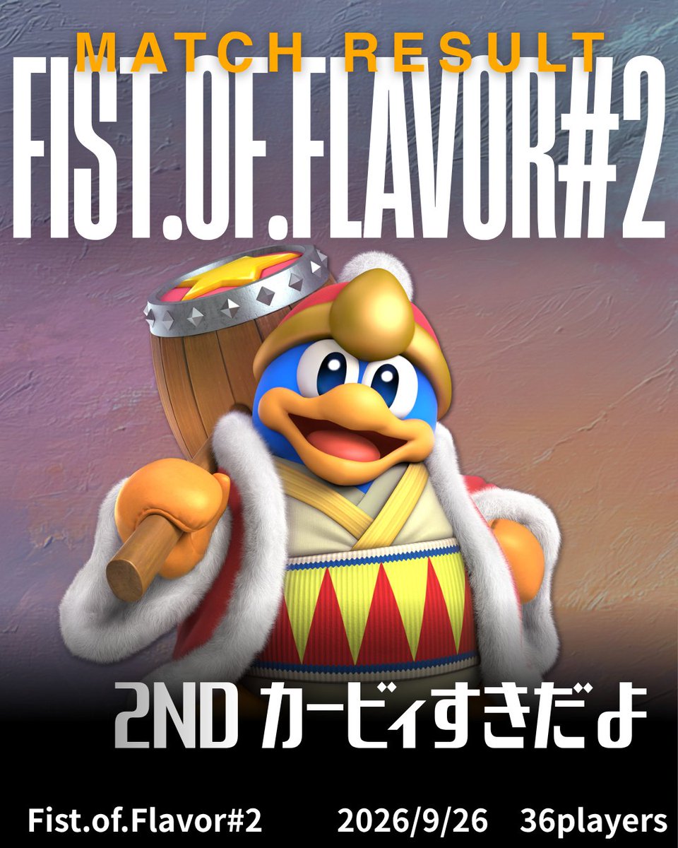FoFssbu's tweet photo. Fist.of.Flavor#2のリザルトになります
miN選手おめでとうございます
皆様次回の参加もお待ちしております
#fofスマブラ https://t.co/IF8VGlbfxU