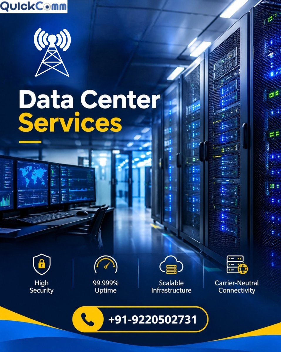 Quickcommtech's tweet photo. More data. Bigger workloads. Smarter infrastructure. ⚡

Power your business with QuickComm Data Center Services.

📞 +91-9220502731

#DataCenter #Cloud #ITInfrastructure #QuickComm https://t.co/ZUPWLwavZn
