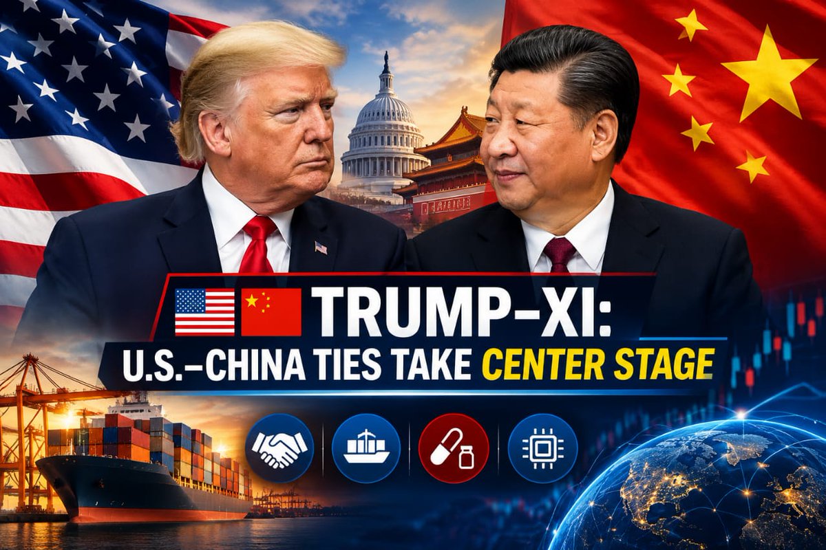 TheRoushanGold's tweet photo. 🇺🇸🇨🇳 TRUMP–XI: U.S.–CHINA TIES TAKE CENTER STAGE

President Donald Trump hosted Chinese President Xi Jinping for a high-profile state visit, with discussions focused on strengthening U.S.–China relations and advancing reciprocal economic cooperation.

⚠️ Trade, fentanyl precursors and export controls remain key areas of focus.

🌍 U.S.–China developments remain critical for global markets.

#Trump #XiJinping #USChina #China #Trade #Geopolitics #Markets