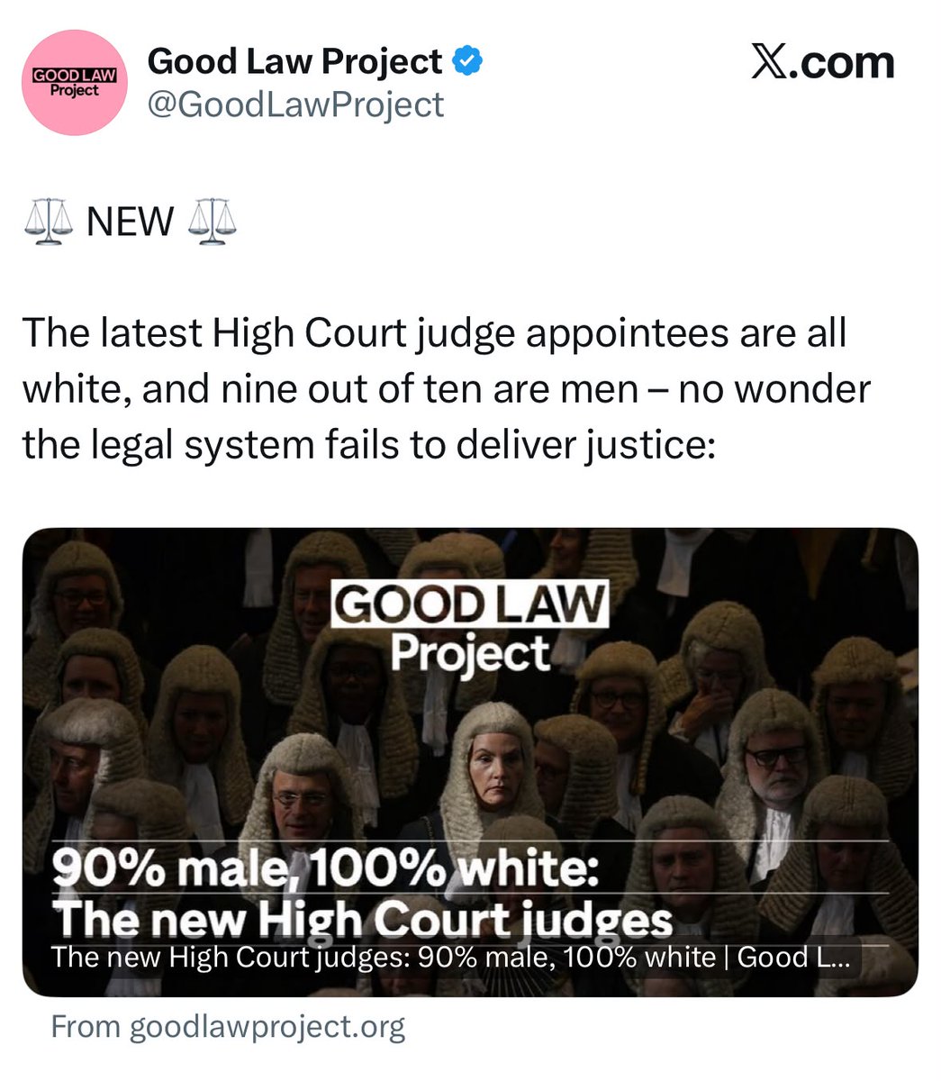 NJ_Timothy's tweet photo. Judges must be appointed solely on merit.

The idea that white men cannot deliver justice because they are white has no place in our legal system. 

But this toxic ideology is encouraged by Labour’s Ministry of Justice. 🧵 https://t.co/TAXVRYUH2x