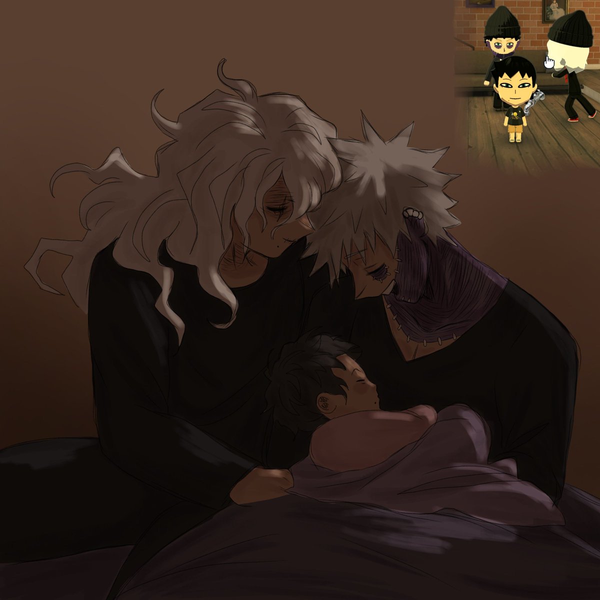 monstarlightt's tweet photo. Friend asked me to draw this cause they had a baby in tomodachi, yeah I know it's painfully out of character I had to draw it https://t.co/Z9KSQ4wBTl
