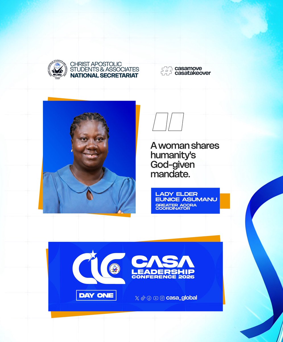 casa_global's tweet photo. CLC 2026!❤️💙✨

Excerpts from our Lady Elder Eunice on a woman’s mandate in the Kingdom of God.✨

#casamove #casatakeover #CLC2026 https://t.co/tdp258hkH7