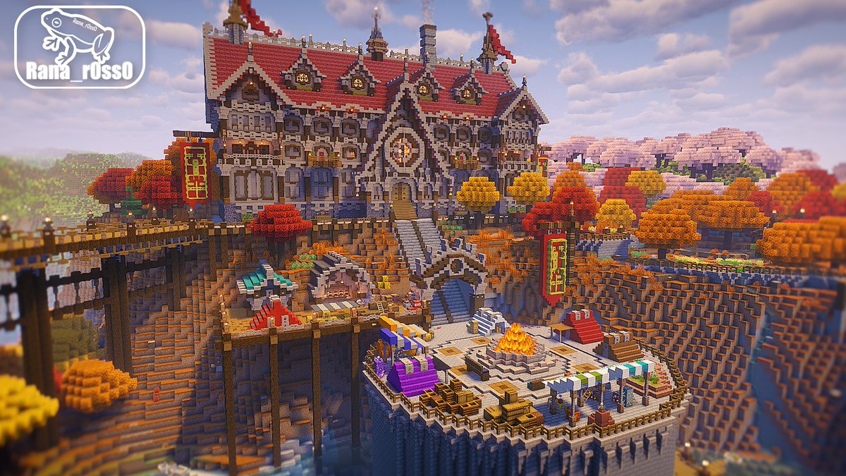Rana_r0ss0's tweet photo. 新アプデで追加されたまだらな森に冒険者の街作ってみた(Ver26.3) 
#Minecraft #Minecraftbuilds https://t.co/RESCF1HUFX