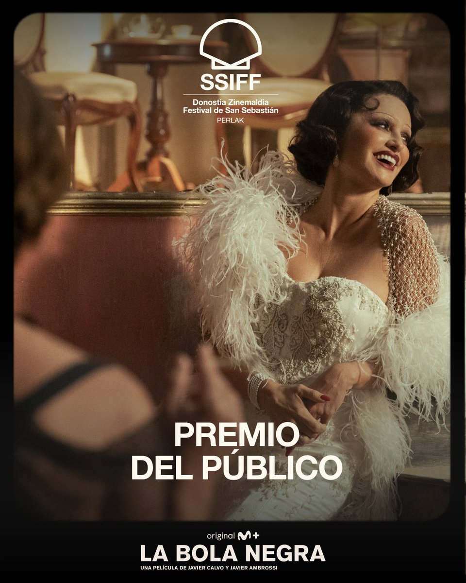 ElasticaFilms's tweet photo. 🏆 #LaBolaNegra hace historia en el @sansebastianfes con un 9,40, la puntuación más alta conseguida por una película española en el 𝗣𝗿𝗲𝗺𝗶𝗼 𝗱𝗲𝗹 𝗣𝘂́𝗯𝗹𝗶𝗰𝗼. 

Gracias a las que habéis votado y a quienes estáis haciendo vuestra esta película desde el primer minuto. https://t.co/BRdeOidxDt