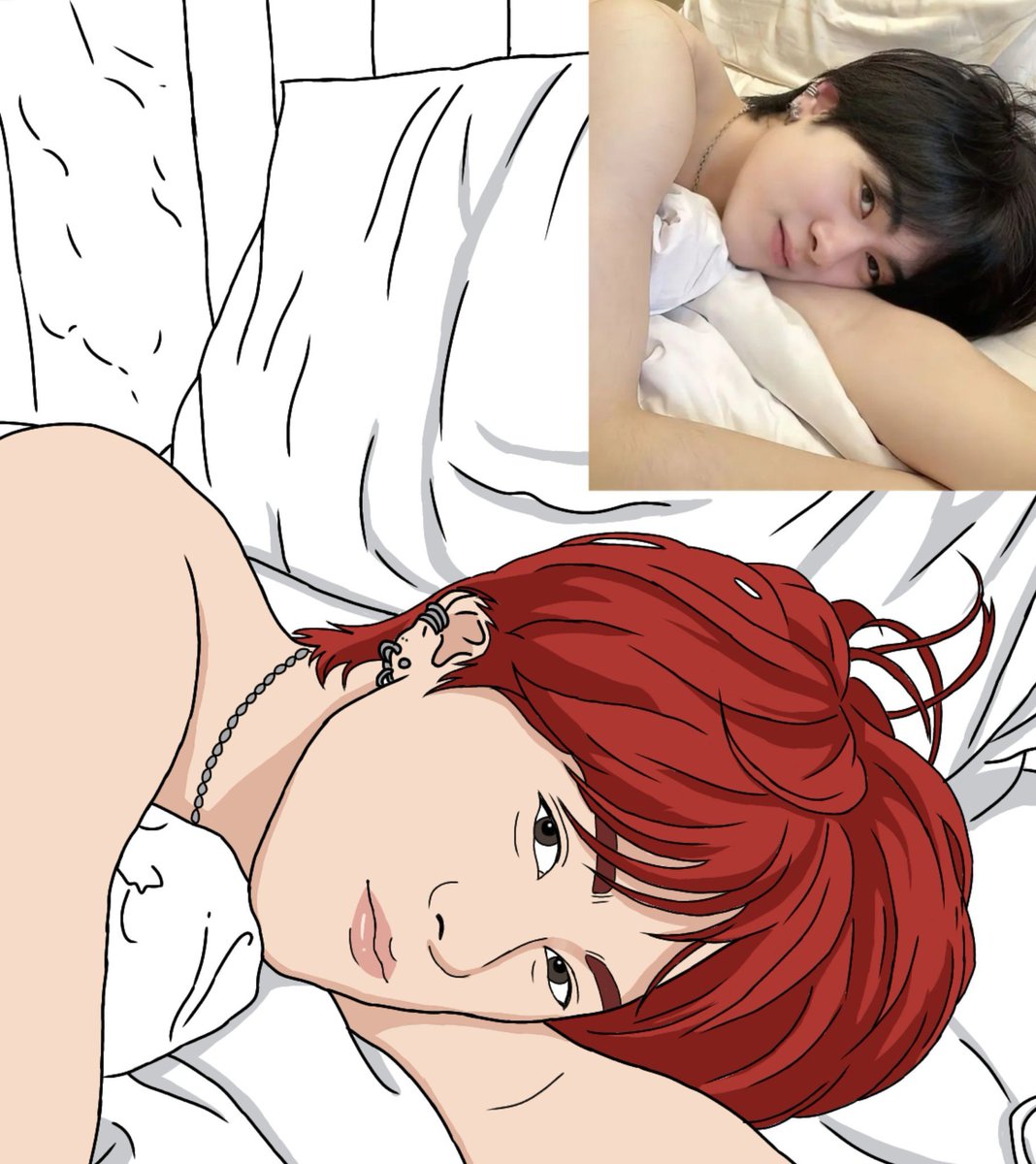 coasttoel's tweet photo. the famous santa bed pic but make it red hair 🙌🏻

#Santapp https://t.co/xS78hmh2hn