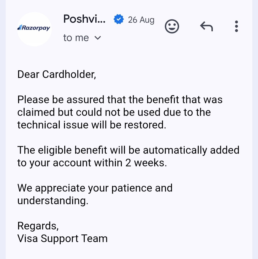 vikasya42227583's tweet photo. @visasupport @Razorpay That deadline has now been exceeded by a significant margin, and despite following up, I still have no resolution or definite explanation for the delay.

I have already waited beyond the timeline provided by your own support team. (2/3) https://t.co/g1eR8Qe1ZQ