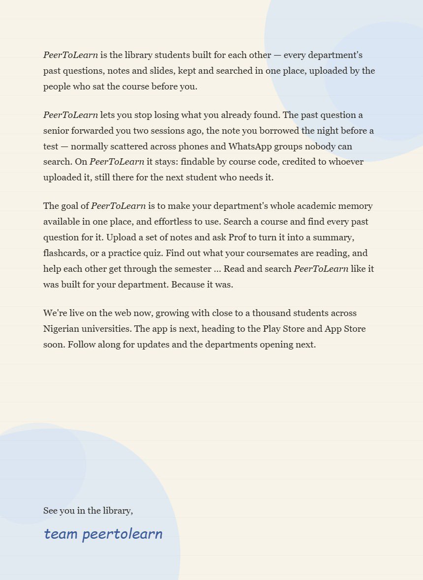 PeerToLearn's tweet photo. With PeerToLearn, you Learn Smarter. Study Better https://t.co/pogafGSguk