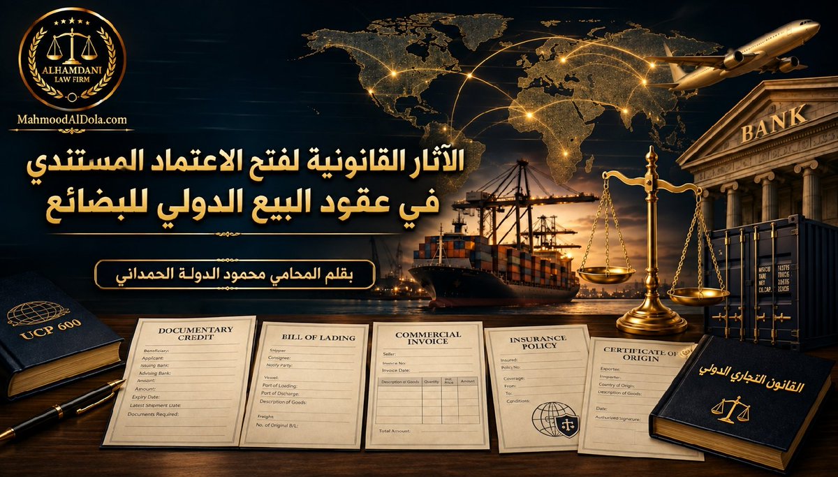 MahmoodAlDola's tweet photo. مقالة قانونية بعنوان ( الآثار القانونية لفتح الاعتماد المستندي في عقود البيع الدولي للبضائع )

رابط المقالة
https://t.co/CKtt29v5cX https://t.co/0nbA7yuQ11