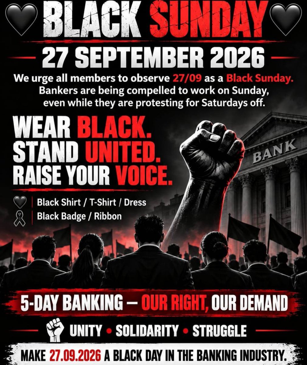 deepakitm's tweet photo. #BlackSunday 
#Bankeronstrike
#5dayBanking https://t.co/rlL2SvkBBN