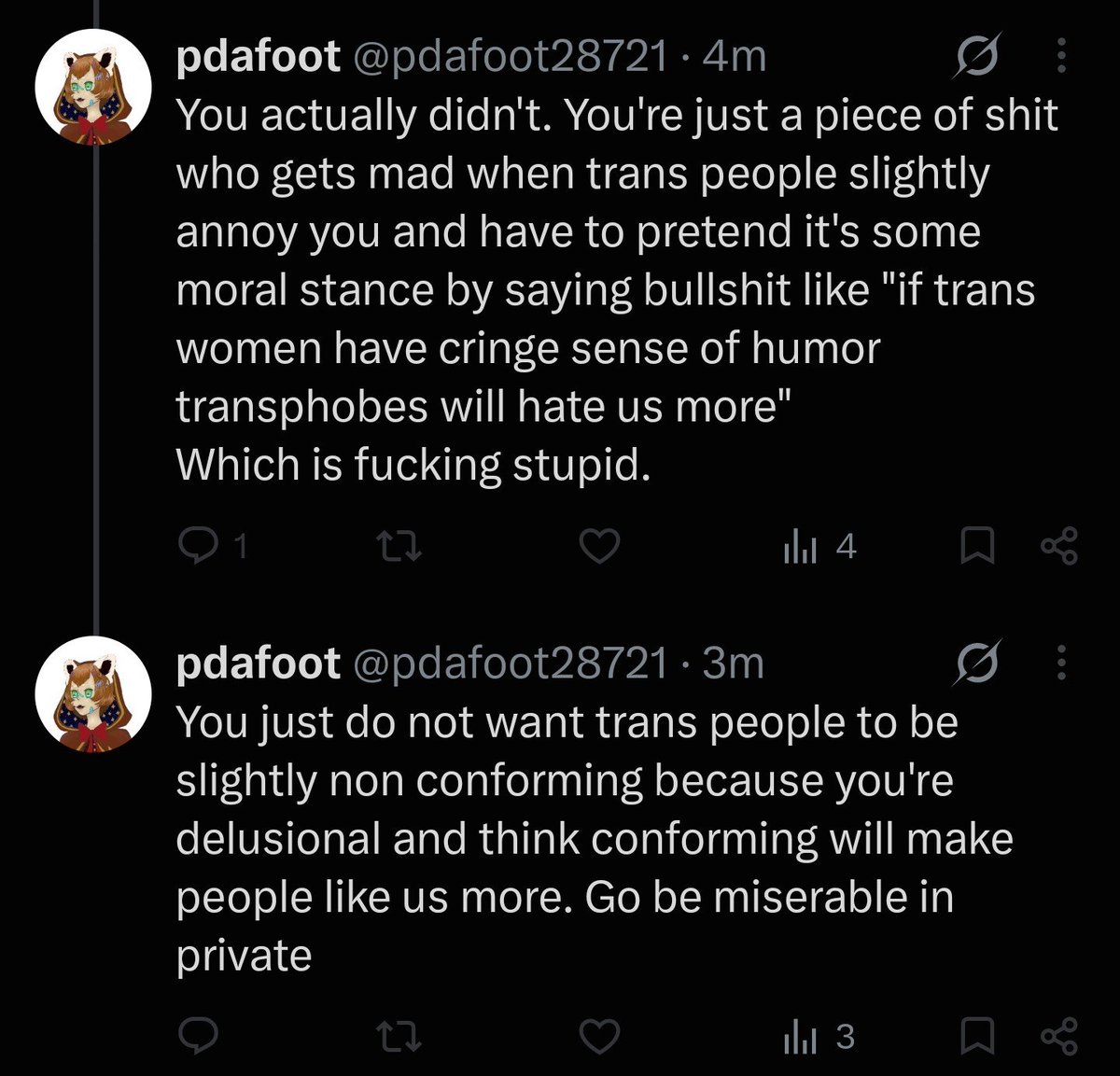 Mannequinless's tweet photo. @pdafoot28721 @Heavenhowitzer @mppl82344377 Only the most miserable pathetic people argue here lmfao https://t.co/nnAhsGl0WJ