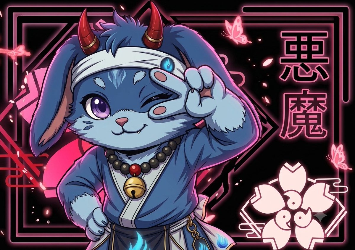 Project_Ishin's tweet photo. Good morning Revengers, hapoy weekend⛩️☕

Before we announce further details about Ishin Elders drop, and what comes with our ecosystem establishment⛩️

Let us introduce Akuma-kun, our web3 companion😈🐰 His role will be important as an official mascot of our development and guidance accross ecosystem⛩️

Further details coming🔥
