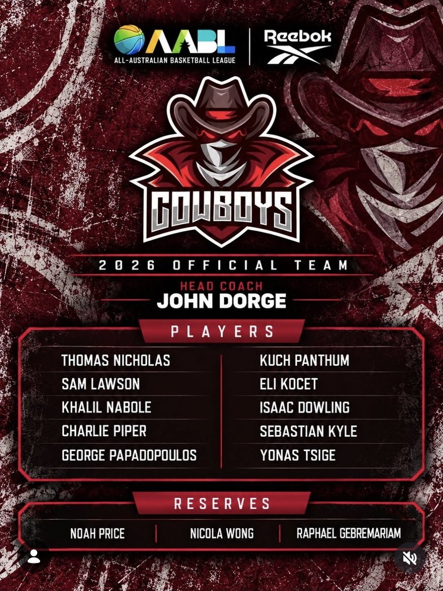 ThomasNich2009's tweet photo. The teams are set !!! The 2026 VIC Reebok AABL 2026 line-ups are official.  Go Team Cowboys 🤠 #aabl #reebokaabl #cowboys #2026VicReebokAABL https://t.co/o9dkcN7nY2
