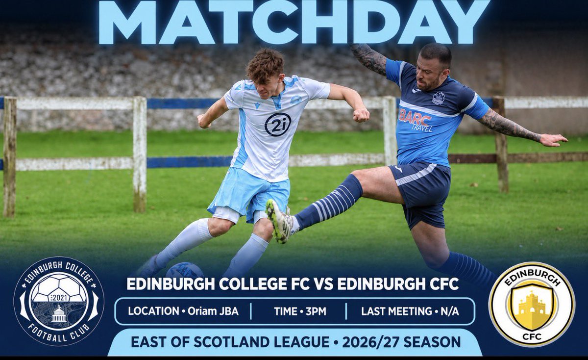 college_edin's tweet photo. 𝑴𝑨𝑻𝑪𝑯𝑫𝑨𝒀 

We welcome Edinburgh CFC to Oriam this afternoon for a 3pm Kick-off. 

Admission: £6 for Adults &amp; £4 for concessions. U16’s go FREE! 

#EOSFL #EdinburghCollegeFC https://t.co/4q3wJgDIxW
