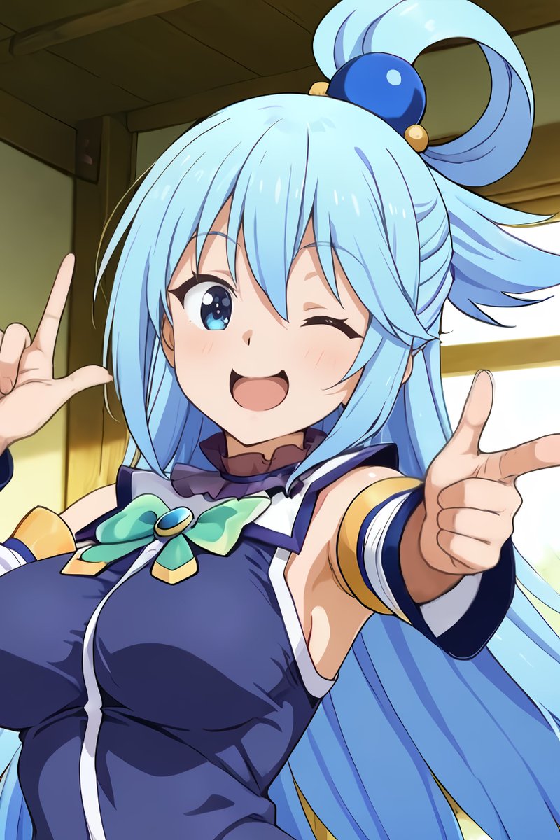 AquaKonoSuba's tweet photo. Happy Weekend! Got you in my sights! Time to drop the worries and enjoy the break~
Aqua - KonoSuba : #482
https://t.co/n022gXccZw 

#Aqua #KonoSuba #KonoSubarashiiSekainiShukufukuwo! #アクア #このすば #この素晴らしい世界に祝福を！ https://t.co/HF9a30Mg10
