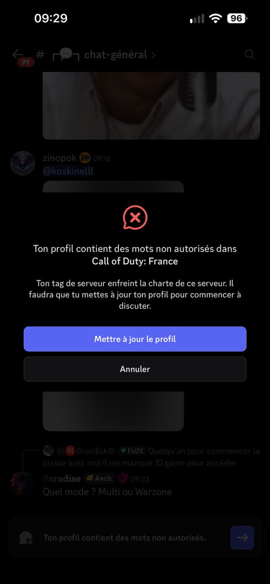 Percor03's tweet photo. @nessouai Pareil pour le serveur COD France https://t.co/V43k948K70
