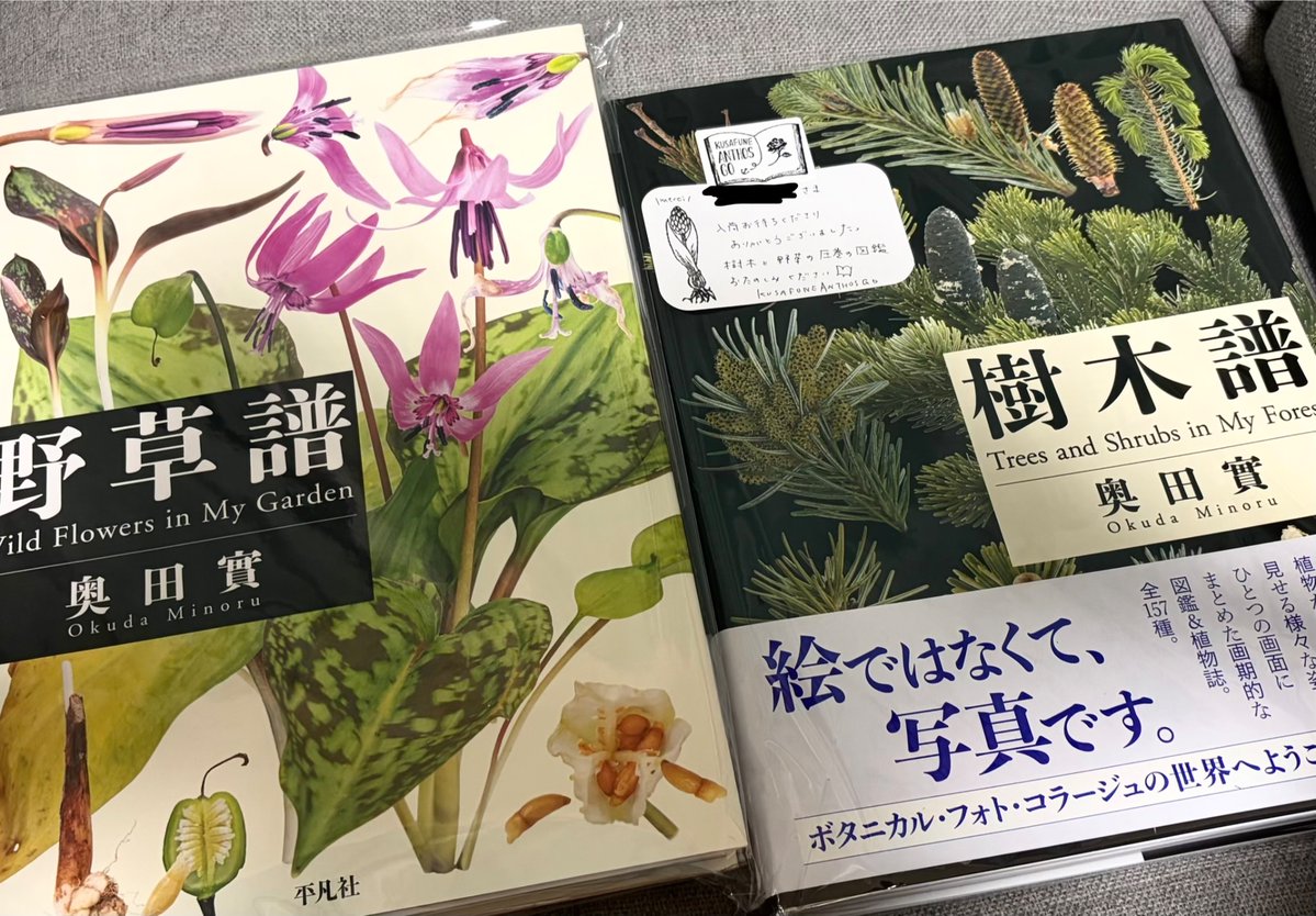 zaramemory's tweet photo. 草舟あんとす号さんでお取り寄せした本が届きました🙌素敵なペーパーもつけてくださり感謝🙏植物描く時の参考にさせていただきます！ https://t.co/nYFlQnbCdK