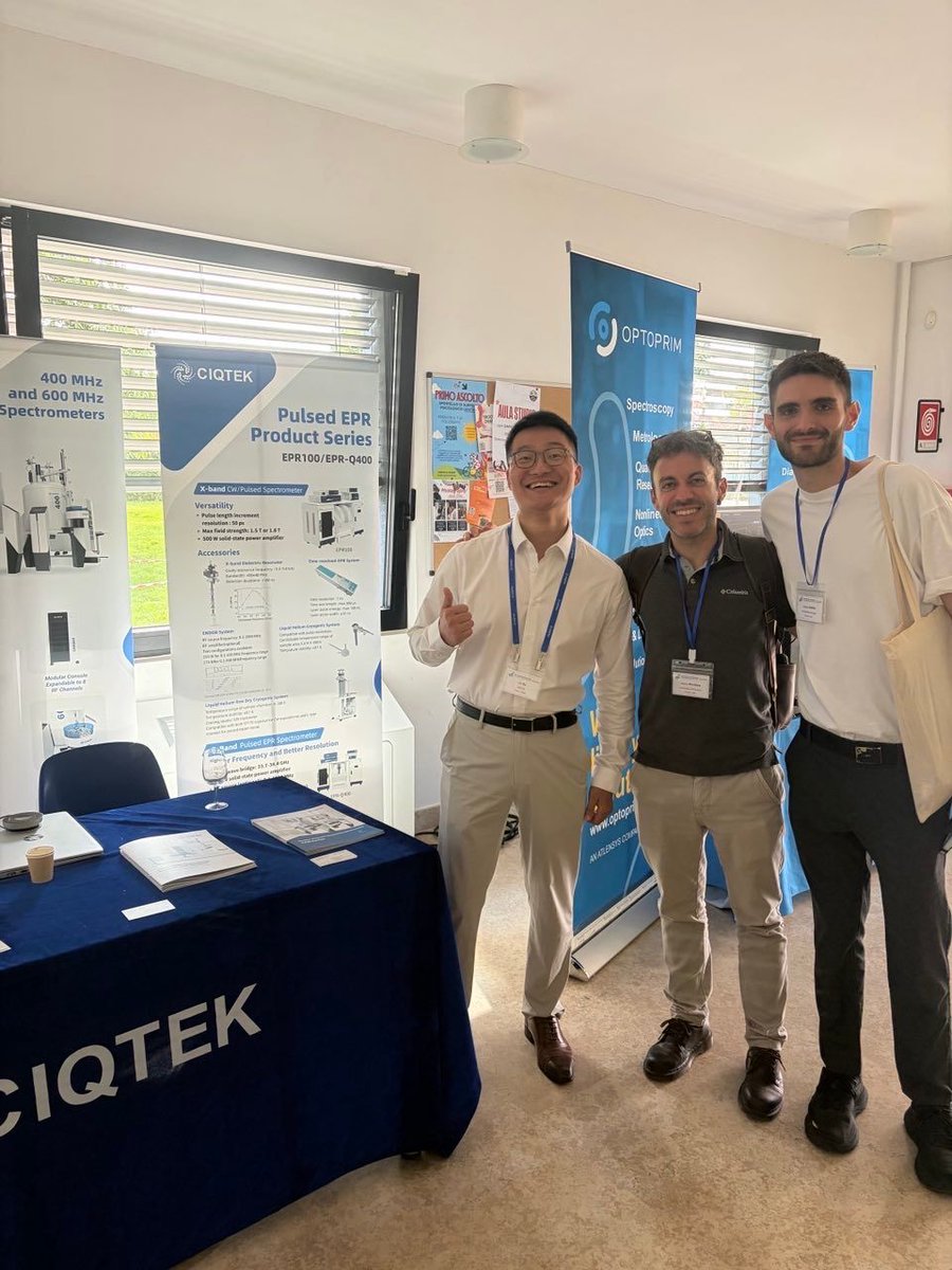 ciqtek's tweet photo. #SCM2026 Spin Chemistry Meeting in Padua is a wrap! 🧲
Great discussions with researchers on #EPR, #NMR, spin chemistry, and EPR/NMR modernization & upgrade solutions.
Another strong step forward for the #CIQTEK European #MagneticResonance Team. 💪
#EPRchat #NMRchat https://t.co/GbY464Xl8J