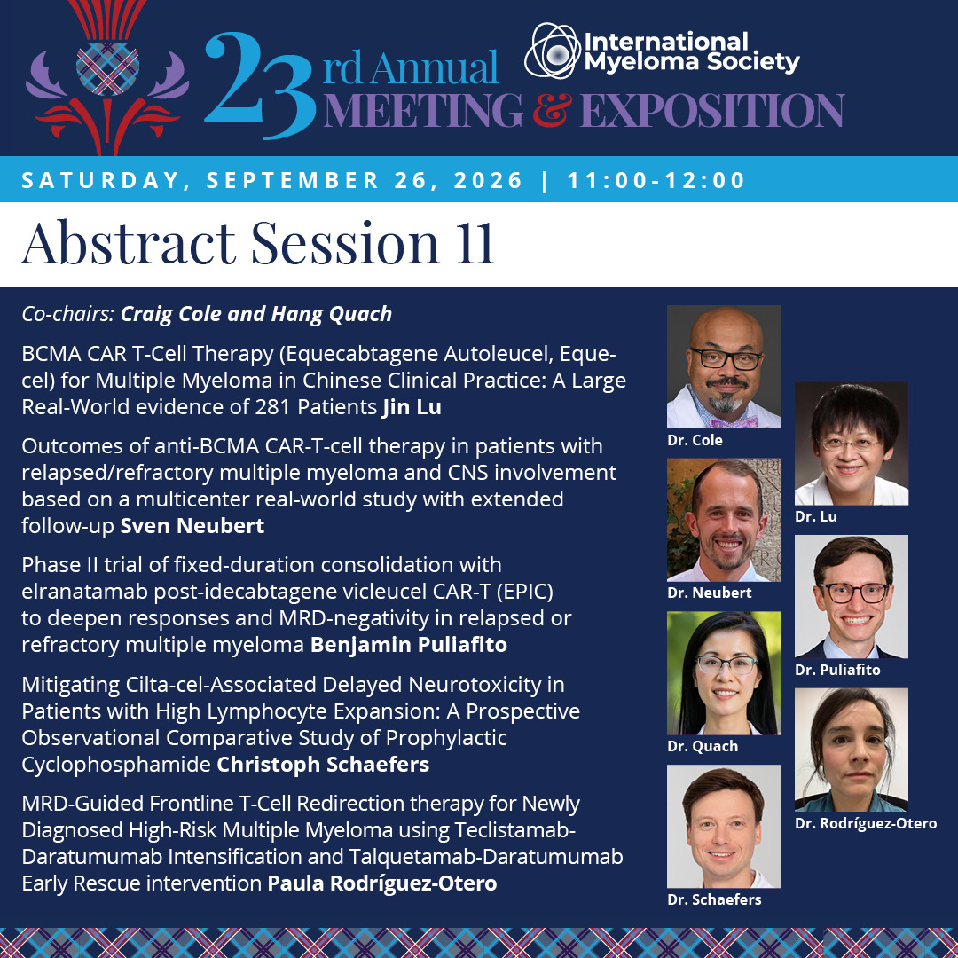 Myeloma Society (@Myeloma_Society) — #IMS26 — conference slide