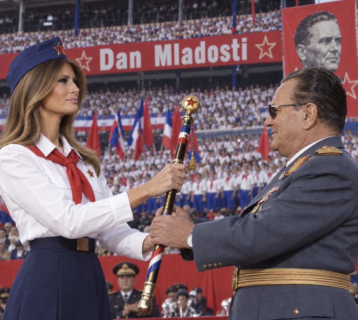 econobserv71349's tweet photo. Donald Trump: *running a massive Red Scare campaign against anything slightly left-leaning to win the midterms*

Meanwhile Melania: https://t.co/xocOmB1fAf