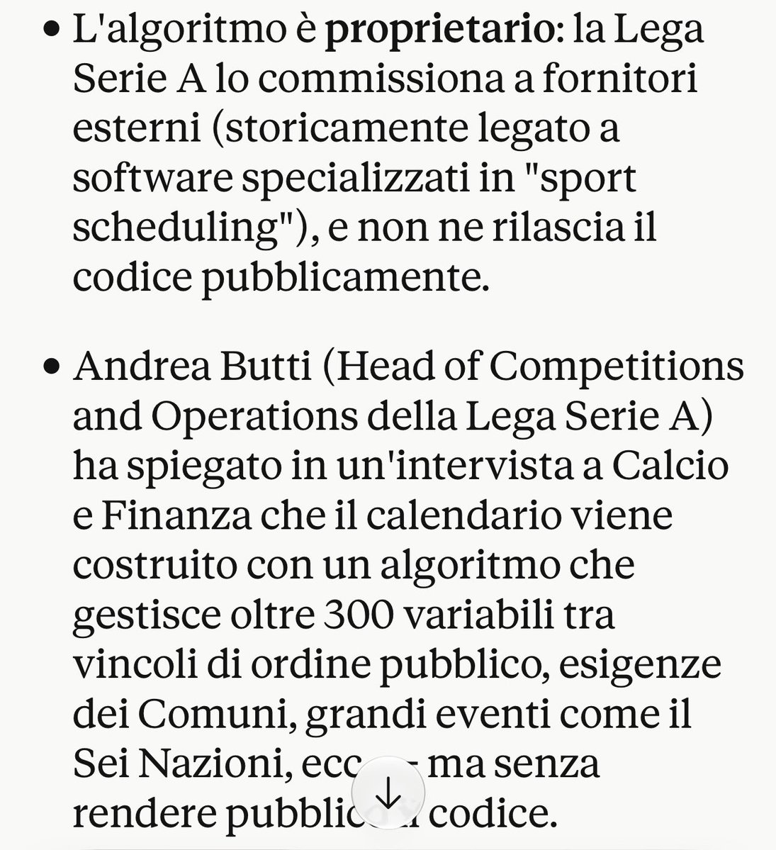 Gippa3stelle's tweet photo. Tema #calendari #serieA :
il problema non è l’algoritmo in sé, ma sta nel suo codice sorgente che ne è alla base e soprattutto perché questo non sia pubblico, così da sapere esattamente quali istruzioni gli vengono date per combinare tutti gli elementi.
@mike_fusco @SandroSca https://t.co/yPpKCGCqtY