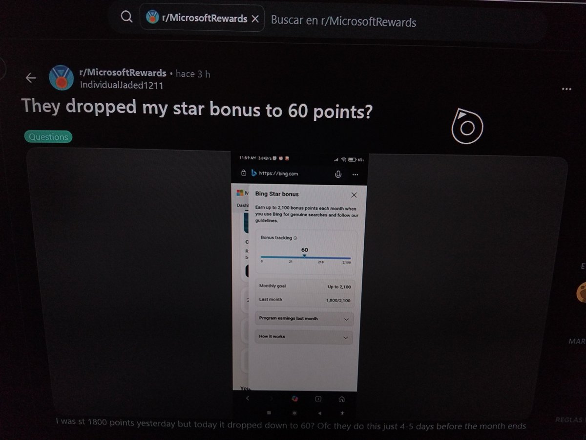 Javicgoc's tweet photo. Sois miserables eh @Microsoft  @XBOX 
Hago búsquedas legítimas, sin farmear búsquedas y uso bing para todo.
Ha pocos días de acabar el mes para recibir los puntos, nos recortais los puntos a todos de forma repentina...
Rastreros. 
#MicrosoftRedwards https://t.co/SlKxX8dKk5