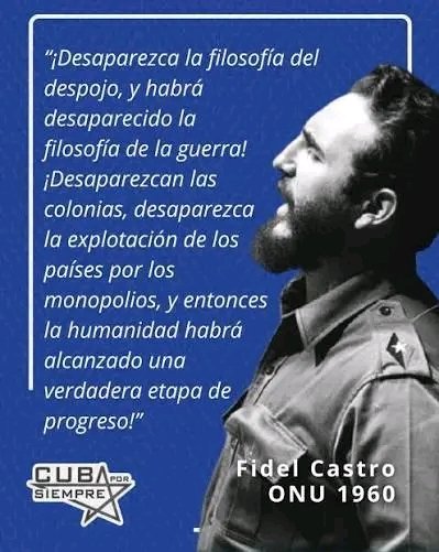 MTSS_CUBA's tweet photo. El 26 de septiembre de 1960 ,  Fidel Castro pronuncia un histórico discurso en la ONU en Nueva York, durante su XV Período de Sesiones; en el mismo planteó: «Desaparezca la filosofía del despojo y desaparecerá la filosofía de la guerra».
#FidelViveEntreNosotros 
#MtssCuba https://t.co/StORcxVIsI