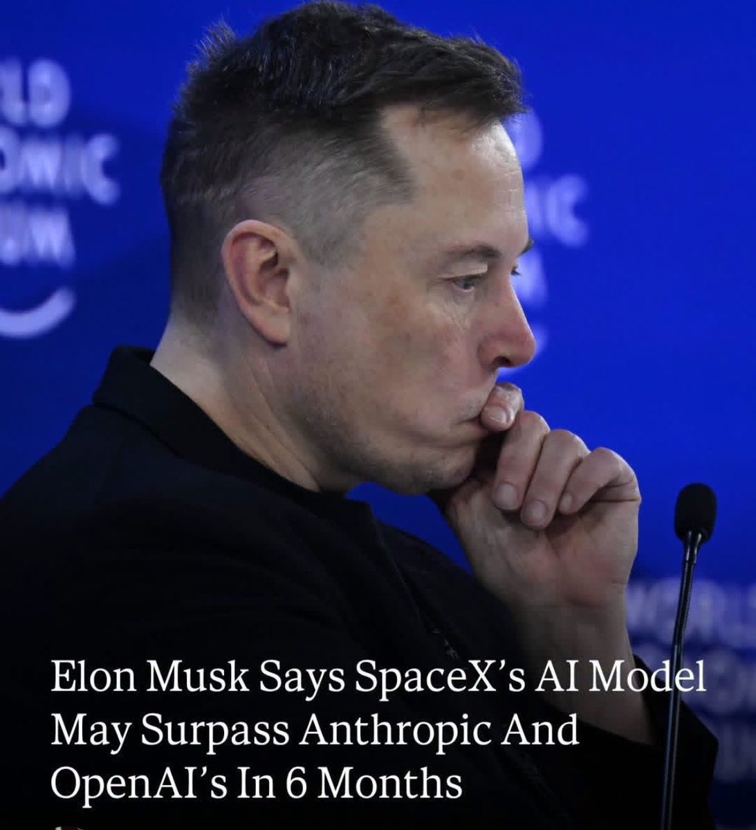 __EarthPicture's tweet photo. Elon Musk says SpaceX's Al model may surpass Anthropic and OpenAI's in 6 months. https://t.co/GJTkN1JWs1