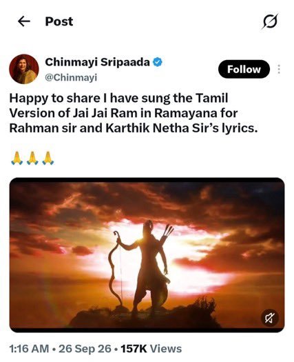 CuteAaruhi4's tweet photo. She once called Lord Ram the “worst husband.” And today, the same woman is singing bhajans dedicated to Lord Ram for money. 

Yesterday, she was insulting Lord Ram, and today she is using His name to earn money.

How shameless can someone be? There should be a limit to hypocrisy! 😐