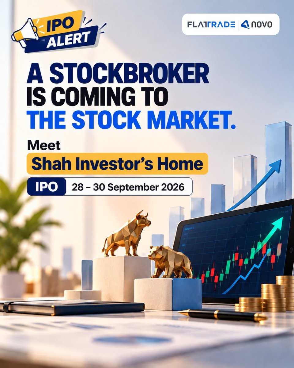 Flattradein's tweet photo. Shah Investor's Home IPO
A retail broking company offering equity and derivatives brokerage, along with mutual fund distribution, margin funding and stock lending services.
Apply: https://t.co/n2aGMGzlER
#ShahInvestorsHomeIPO #flattrade #novo #IPO #zerobrokerage https://t.co/SVPx4P2NhN