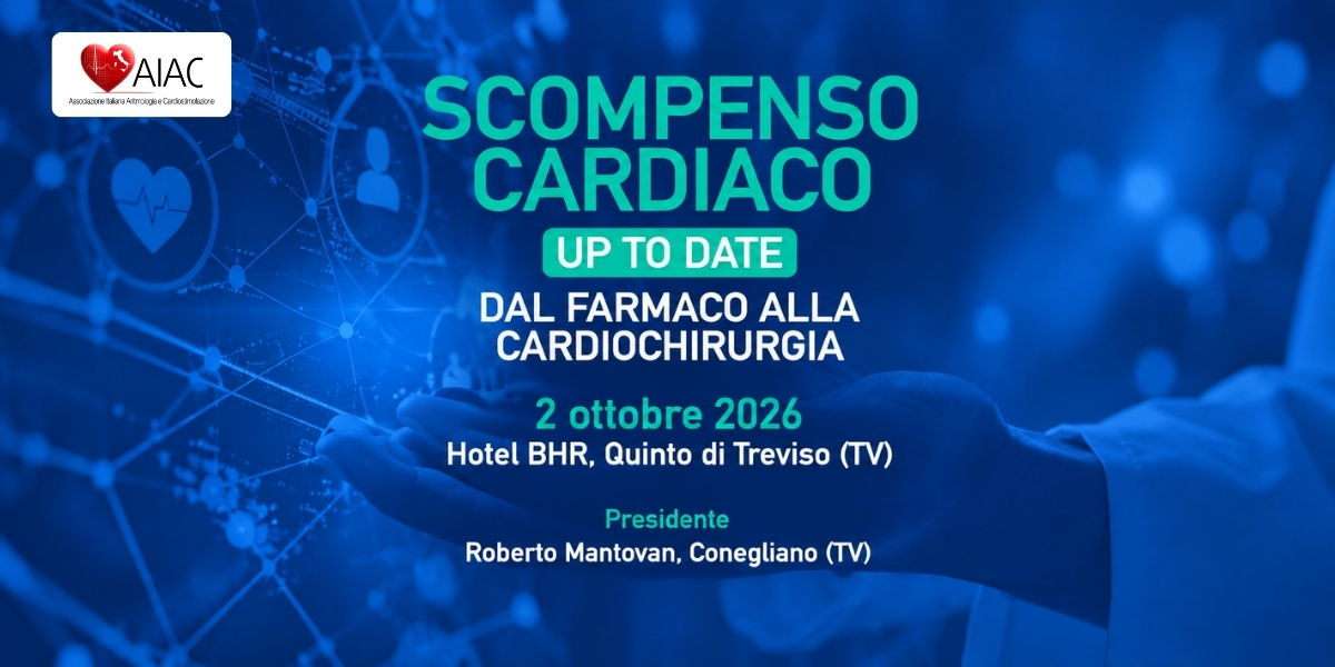 AIACaritmologia's tweet photo. Il 2/10/2026 a Treviso: Convegno interregionale a tema "Scompenso Cardiaco: dal farmaco alla cardiochirurgia".
Evento #ECM multidisciplinare per Medici, Infermieri e Tecnici.
Posti limitati (max 100). Iscrizione gratuita obbligatoria: https://t.co/3myWTBE6Yo
#AIAC https://t.co/noEFgaOF4p