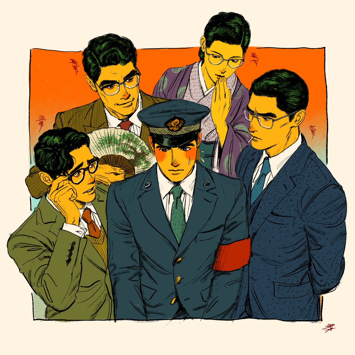 myojo_8989's tweet photo. 囲まれてほしい👓(落書き) https://t.co/CEs720A6jq