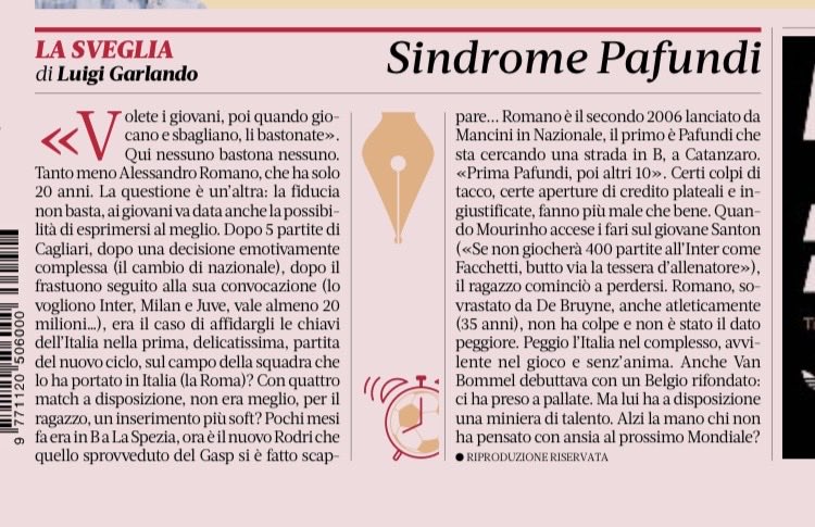 numeroset7e's tweet photo. Ma si, caro Garlando, pigliamocela con Romano.
Sia mai dire che i merdoni come Di Lorenzo, Barella, Tonali, Mancini, ecc dovrebbero sparire con  la loro mediocrità https://t.co/gZW8lV9apF