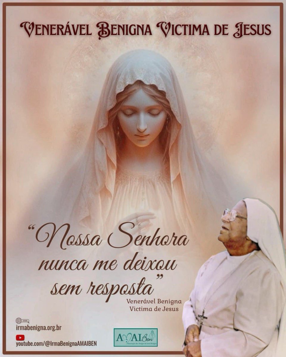 IrmaBenigna's tweet photo. Devoção à Venerável Benigna Victima de Jesus (Irmã Benigna): 
- Site oficial: https://t.co/6UczFsGUyg
- Canal do YouTube: https://t.co/BB3vbI3KS9 https://t.co/f7cGStsWkT