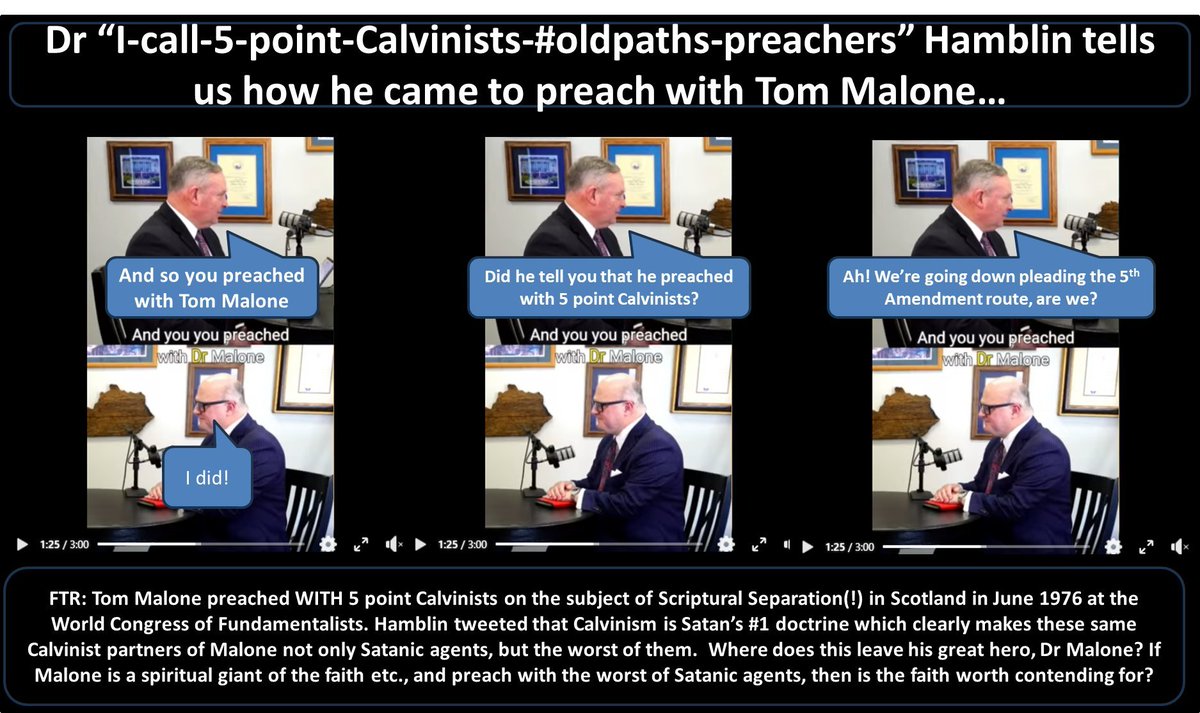 weecalvin1509's tweet photo. @DrJohnNHamblin #truthsforthesetimes
#malonepreachedwithcalvinists
🙈 🙉🙊 #brillo

Welcome to the total farce of what passes in many places for Fundamentalism. #GodHelpUs
(FTR: I identify as a classic Fundamentalist, along the line of 5 point Calvinists like Machen, CH Spurgeon etc.) #oldpaths https://t.co/uCVF3o1ayc