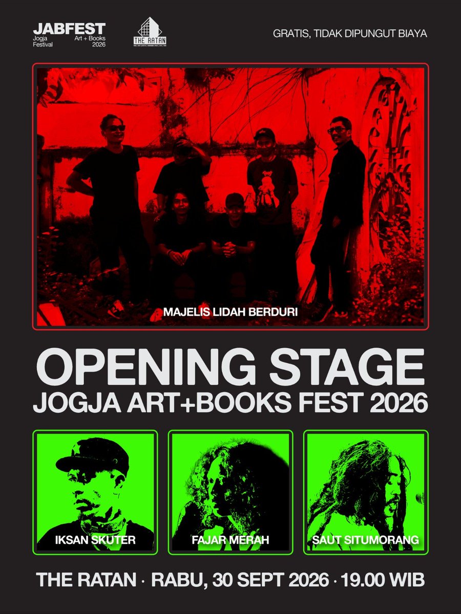 simelbi's tweet photo. Perjumpaan yang tak pernah usai dan hal-hal lainnya.

Kami tunggu kehadiran kalian di pembukaan Jogja Art+Books Fest 2026.

Pasti pada datang kan? https://t.co/k0ouBbKoin