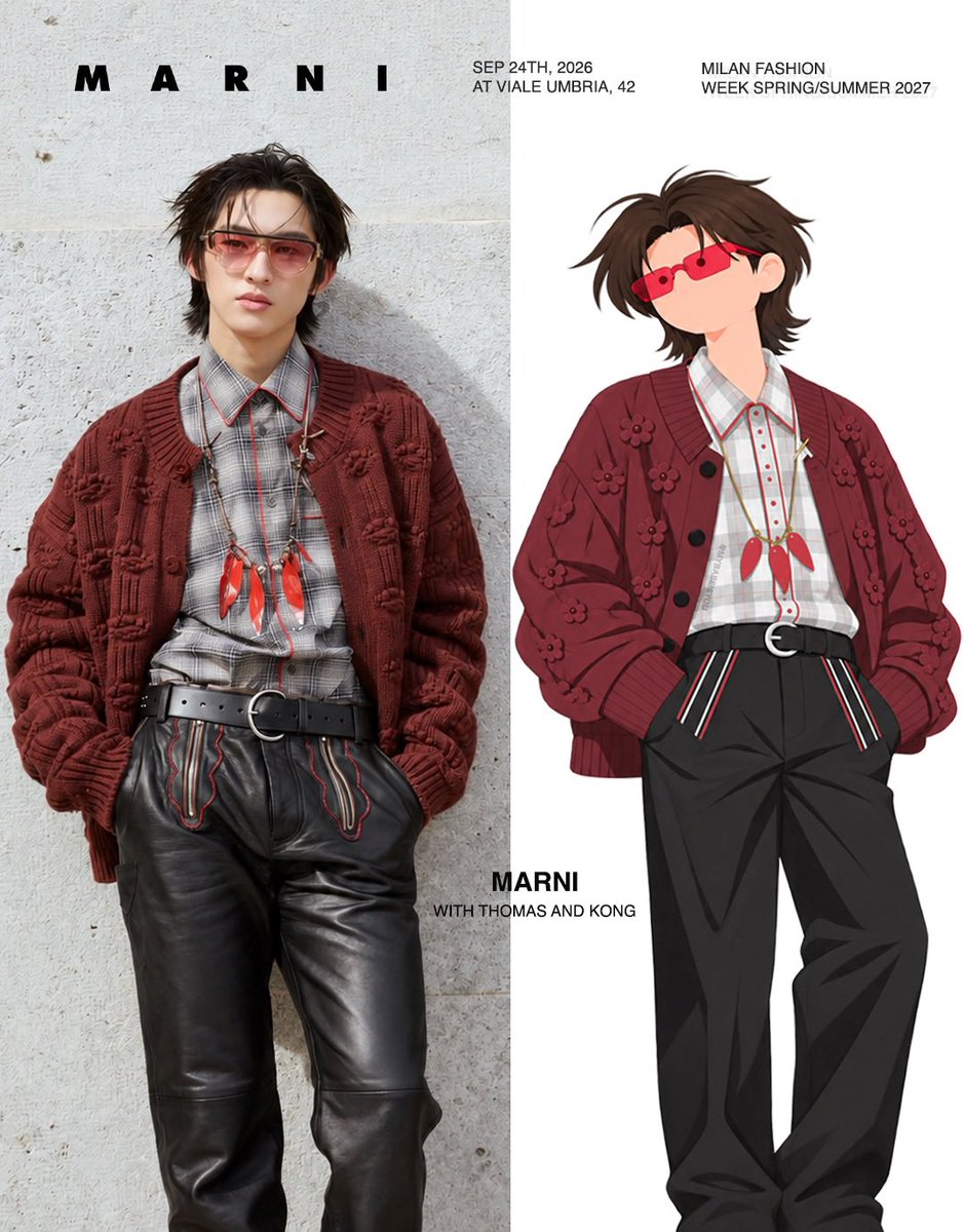 patcha224's tweet photo. Thomas Teetut &amp; Kong Kongpob in MARNI — a moment in Milan, seen through another lens.

@tthomastc @kongjiro_ @marniofficial 

THOMAS KONG MFW SS27
#MARNIxTHOMASKONG
#Marni #Marniss27 #MarniTH
#tthomastc #kongjiro #thomaskong https://t.co/LILOEKFxuY