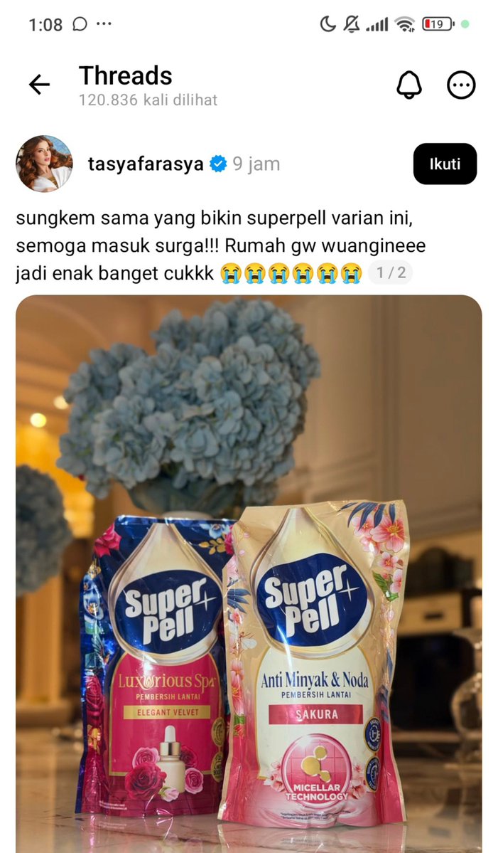 ratjunmuu's tweet photo. Katanya Tasya Farasya, pembersih sekaligus pewangi lantai ini bisa bikin seisi rumah wangi banget 😭✨ Emang se-wangi itu? https://t.co/hEW0ZreETx