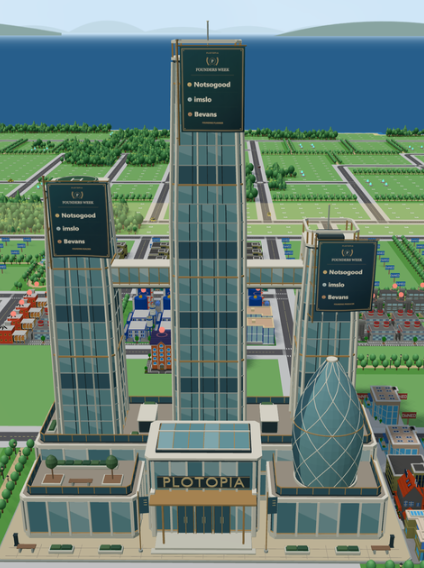 PlotopiaBuild's tweet photo. Founders Week is over 📢 

Congratulations to the winner:  

Notsogood 🥇

imslo 🥈

@BevansCrypto  🥉 

Between the three of you, you took every single category — Founding Builder, Founding Planner and Founding Producer. https://t.co/tQQOx0zJZo