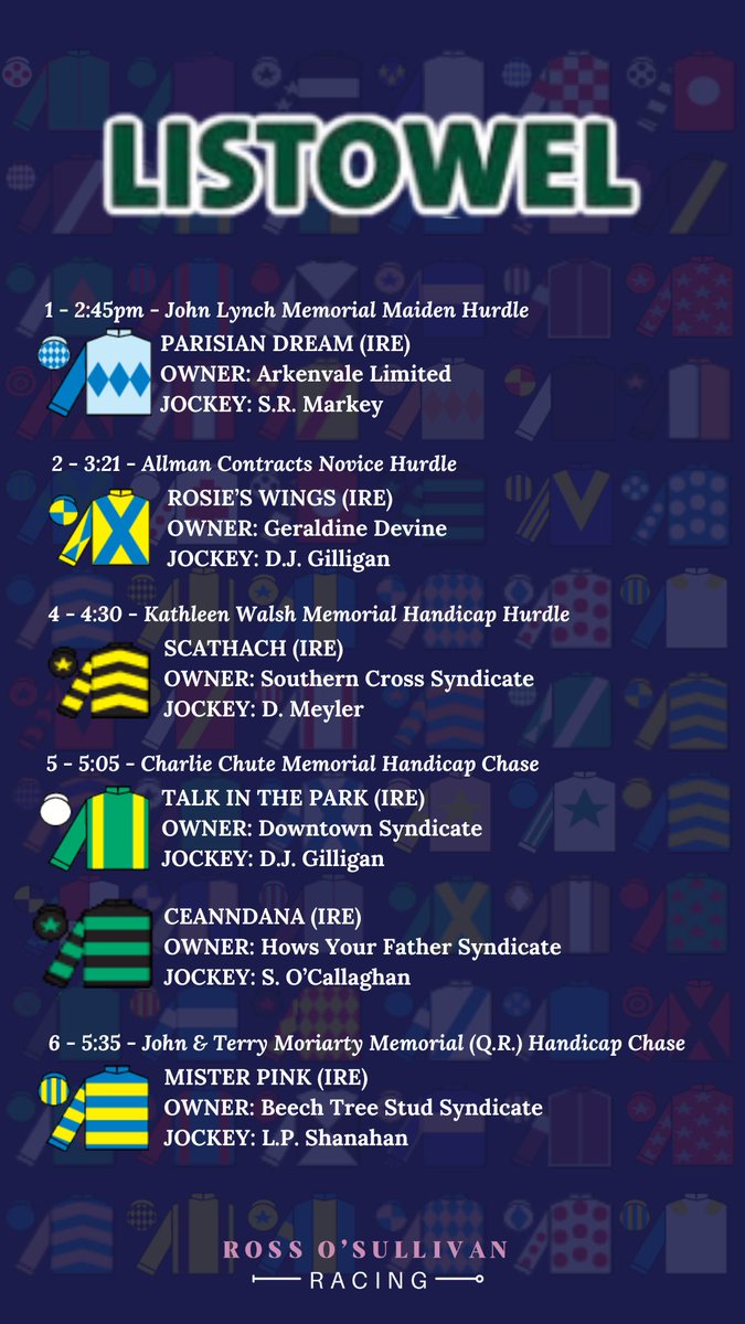 rosullivan82's tweet photo. TODAY’S RUNNERS 🏇

@ListowelRaces 📌
@curraghrace 📌

Good luck to all connections 🍀 https://t.co/IZdJAOapkR
