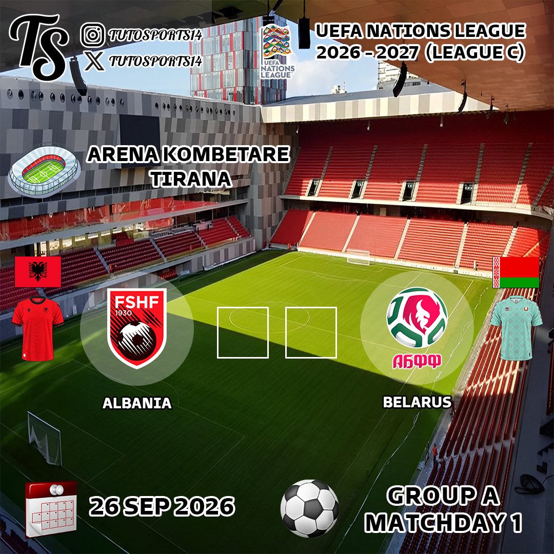 TutoSports14's tweet photo. #UNL 

LC/GA
San Marino 🇸🇲 vs Finland 🇫🇮
Albania 🇦🇱 vs Belarus 🇧🇾

LC/GC 
Faroe Islands 🇫🇴 vs Kazakhstan 🇰🇿
Slovakia 🇸🇰 vs Moldova 🇲🇩 https://t.co/2H8lJCE0OJ